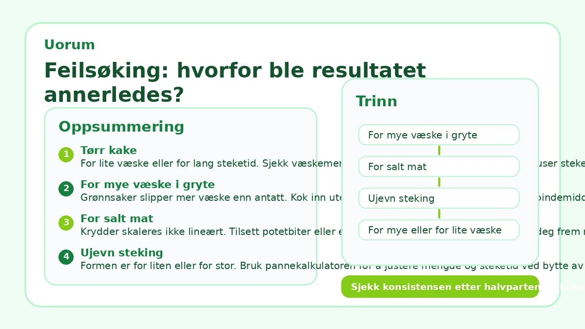 Feilsøking: hvorfor ble resultatet annerledes?