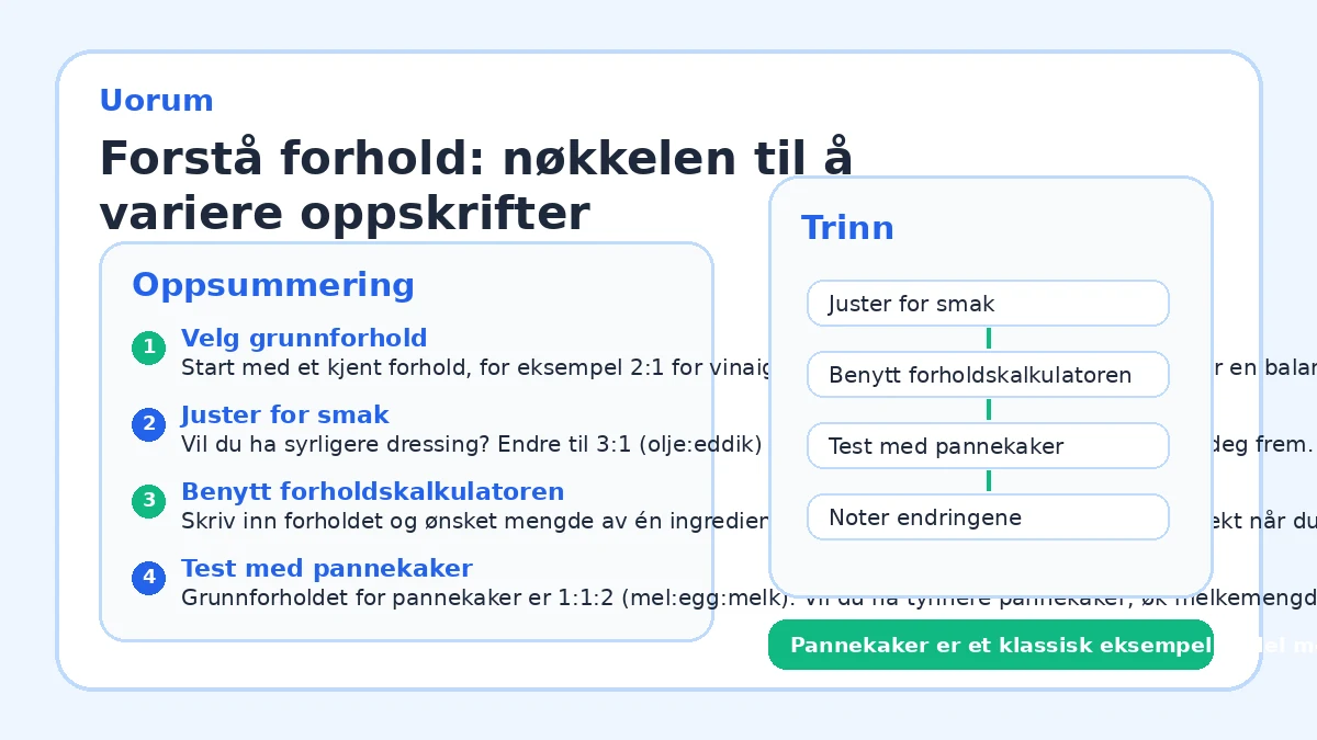 Forstå forhold: nøkkelen til å variere oppskrifter
