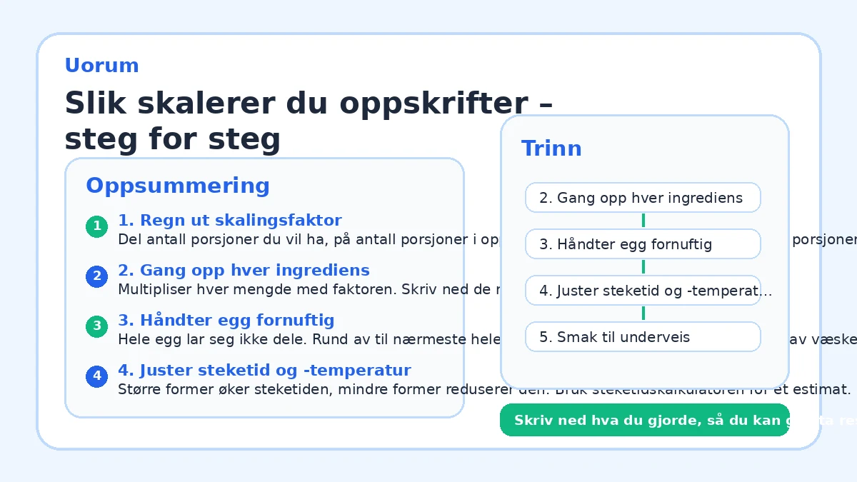 Slik skalerer du oppskrifter – steg for steg