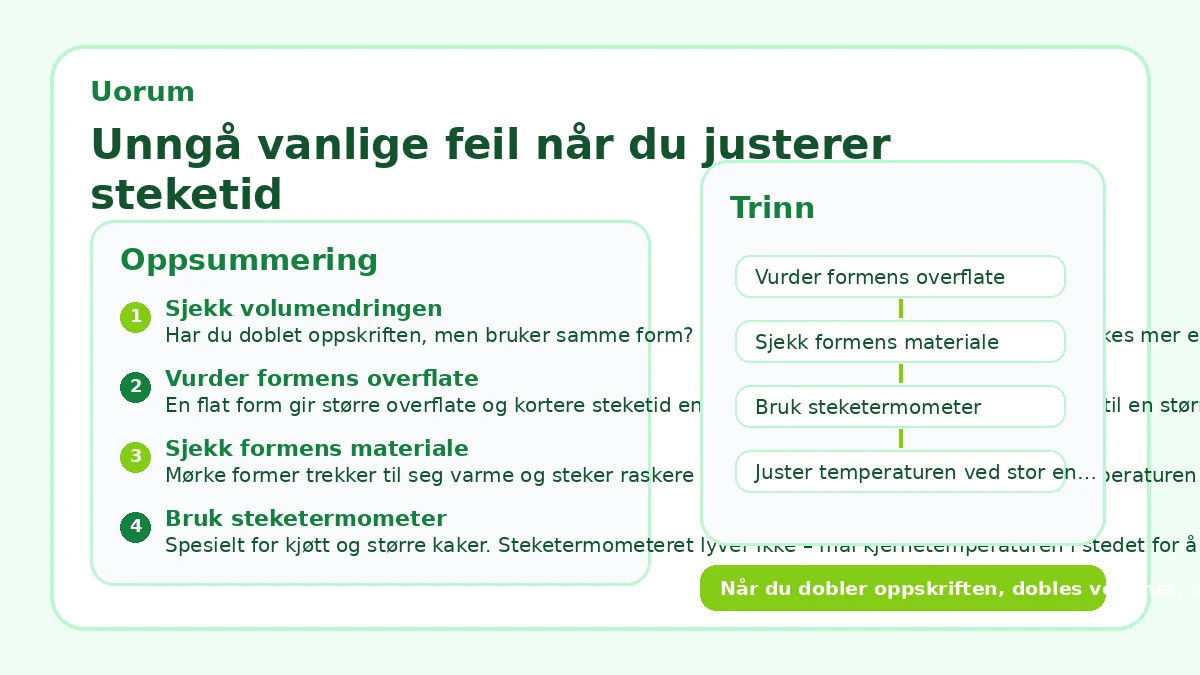 Unngå vanlige feil når du justerer steketid