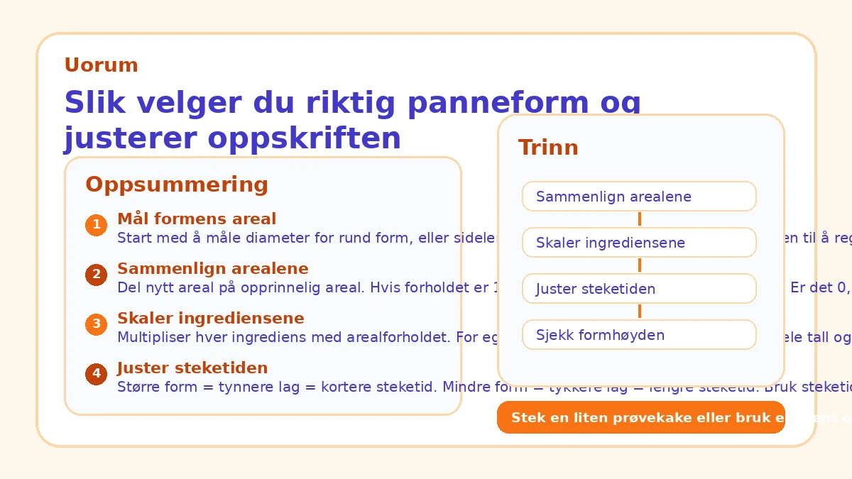 Slik velger du riktig panneform og justerer oppskriften