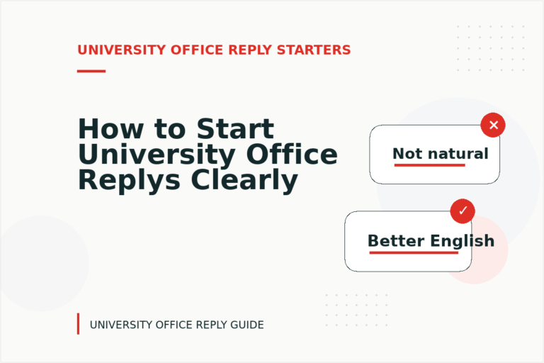 How to Start University Office Replys Clearly