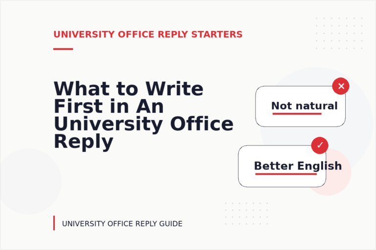 What to Write First in An University Office Reply