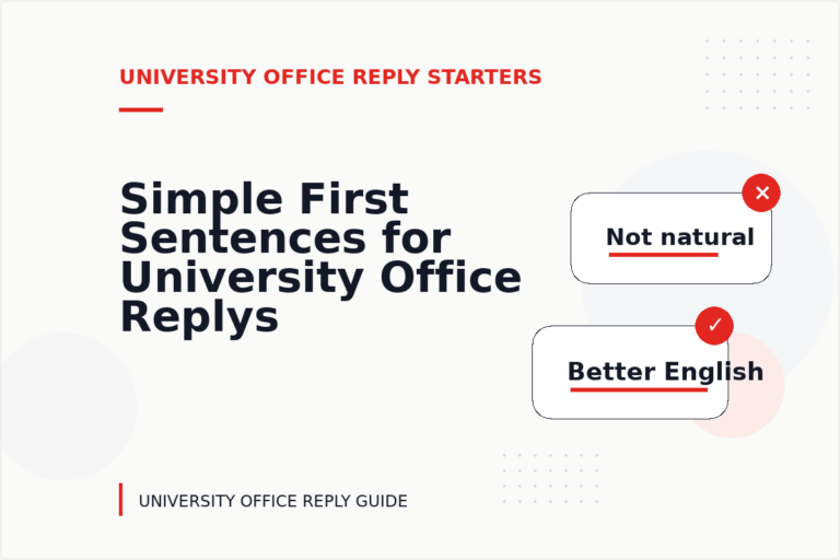 Simple First Sentences for University Office Replys