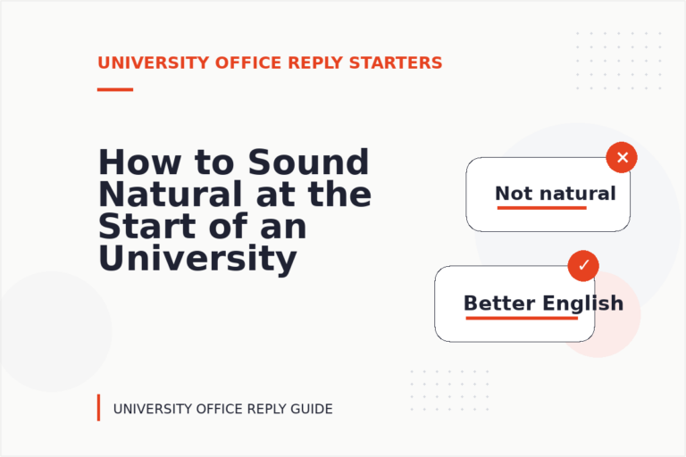 How to Sound Natural at the Start of an University Office Reply How to Sound Natural at the Start of an University Office Reply