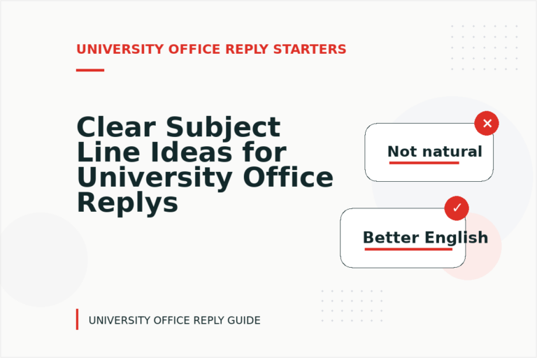 Clear Subject Line Ideas for University Office Replys