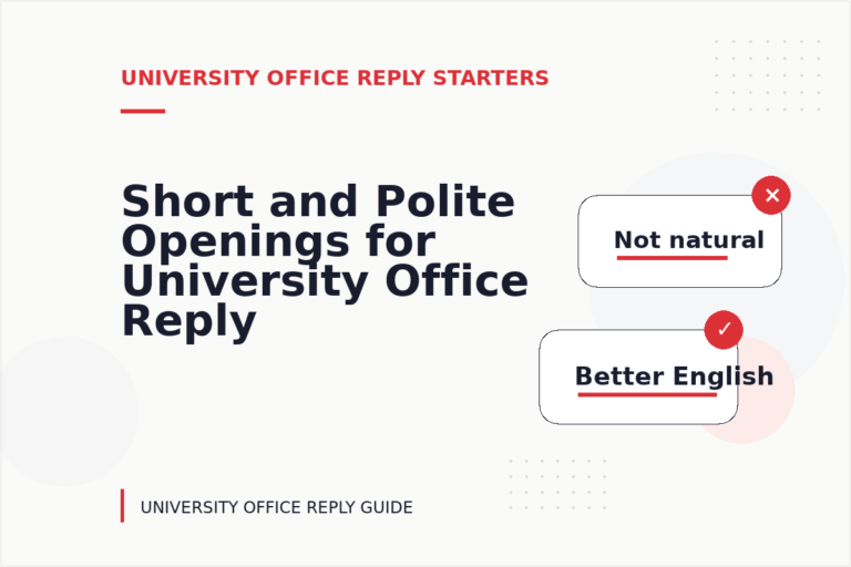 Short and Polite Openings for University Office Reply English Short and Polite Openings for University Office Reply English