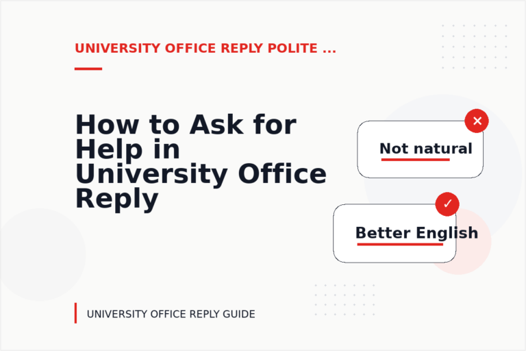 How to Ask for Help in University Office Reply English