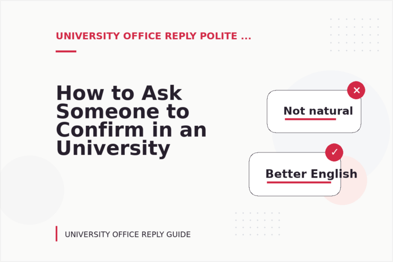 How to Ask Someone to Confirm in an University Office Reply How to Ask Someone to Confirm in an University Office Reply