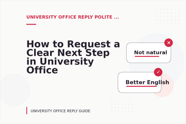How to Request a Clear Next Step in University Office Reply English