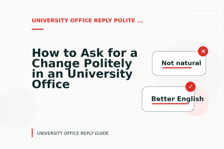 How to Ask for a Change Politely in an University Office Reply