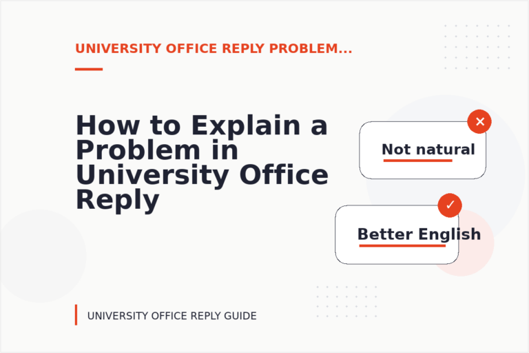 How to Explain a Problem in University Office Reply English