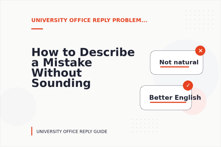 How to Describe a Mistake Without Sounding Rude in University Office Reply English