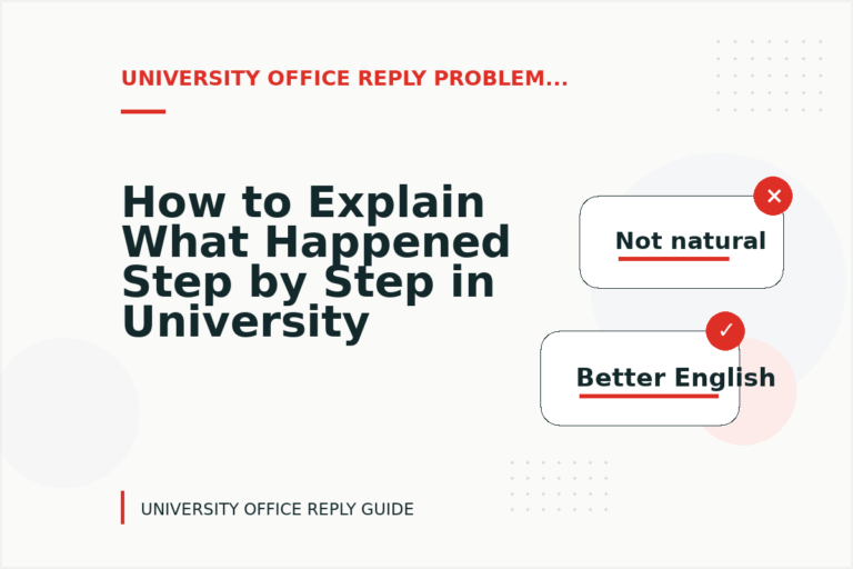How to Explain What Happened Step by Step in University Office Reply English