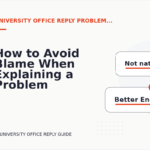 How to Avoid Blame When Explaining a Problem in University Office Reply English