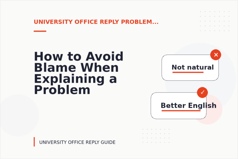 How to Avoid Blame When Explaining a Problem in University Office Reply English How to Avoid Blame When Explaining a Problem in University Office Reply English