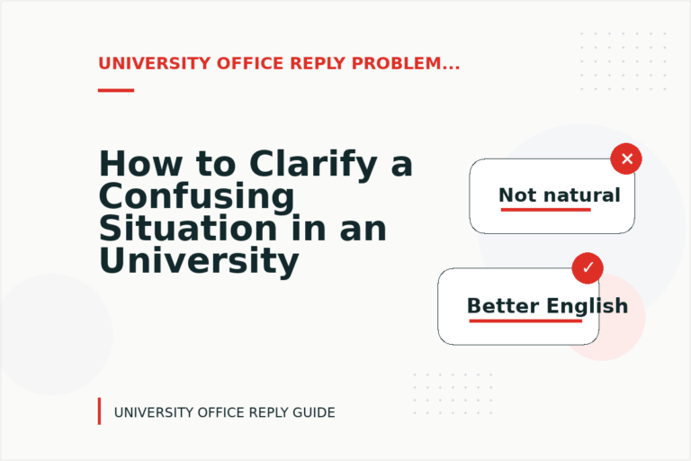 How to Clarify a Confusing Situation in an University Office Reply
