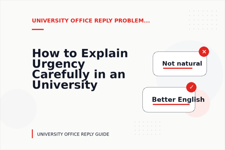 How to Explain Urgency Carefully in an University Office Reply