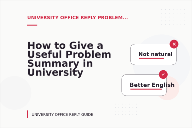 How to Give a Useful Problem Summary in University Office Reply English How to Give a Useful Problem Summary in University Office Reply English