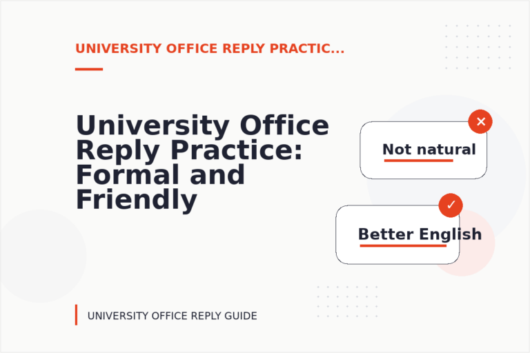 University Office Reply Practice: Formal and Friendly Versions University Office Reply Practice: Formal and Friendly Versions