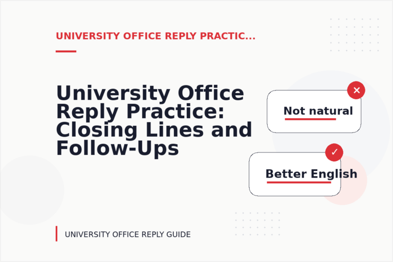 University Office Reply Practice: Closing Lines and Follow-Ups